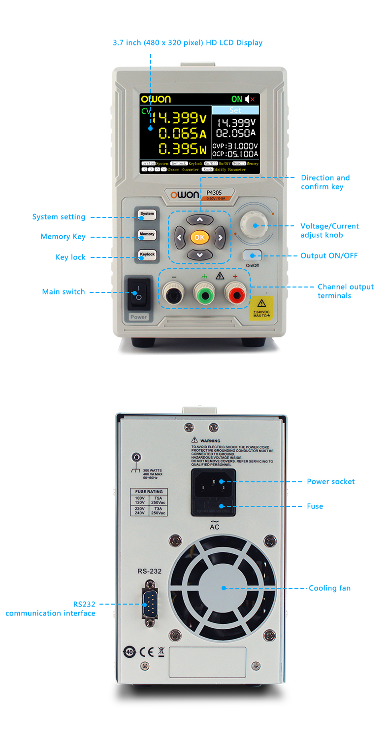 OWON 1CH Liner DC Power Supply