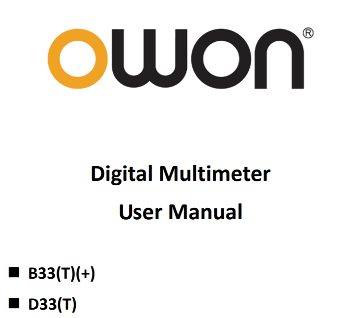 Digital Multimeter User Manual B33(T)(+) D33(T)