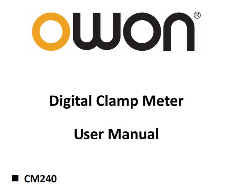 Digital Clamp Meter User Manual CM240