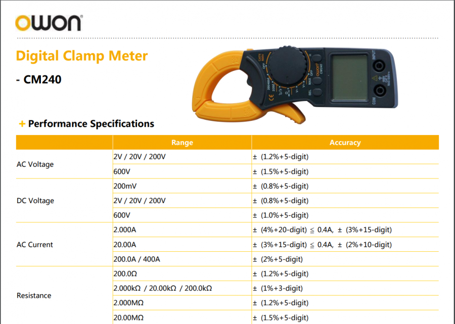 Digital Clamp Meter - CM240