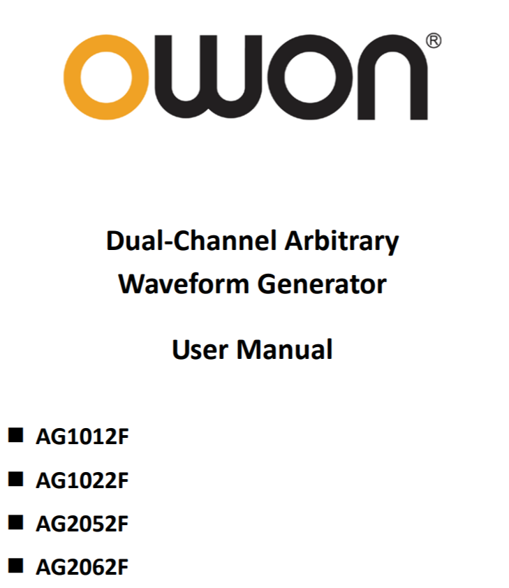 Dual-Channel Arbitrary Waveform Generator User Manual AG1012F AG1022F AG2052F AG2062F