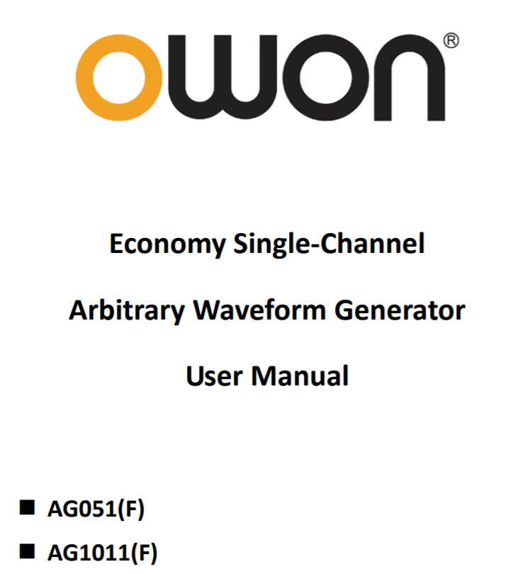 AG-S series {5 / 10MHz} arbitrary waveform generator user manual