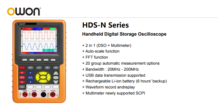 HDS-N Series Handheld Digital Storage Oscilloscope