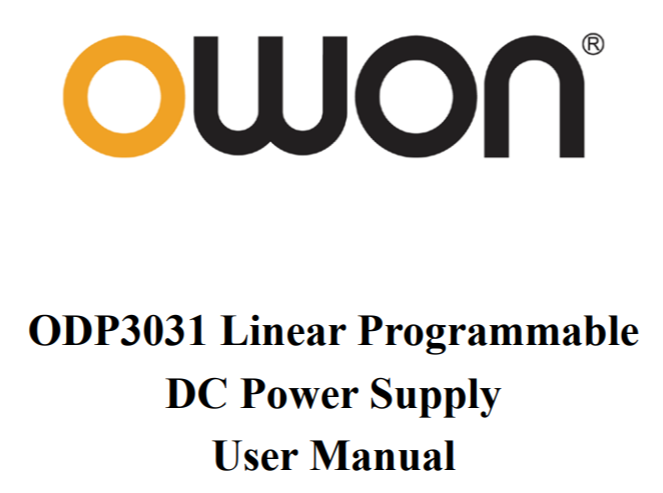 ODP3031 Linear Programmable DC Power Supply User Manual