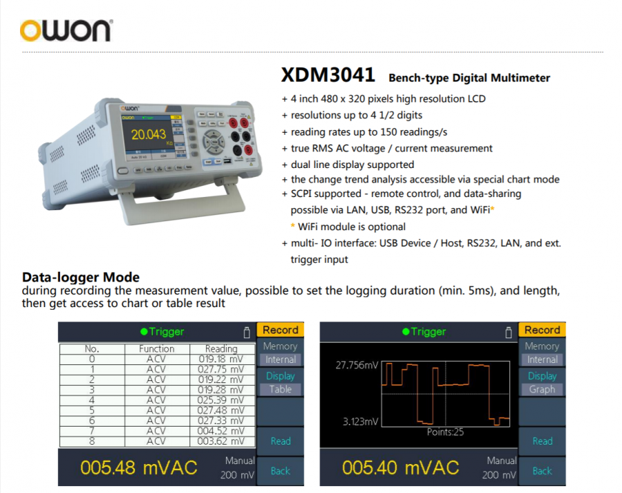 XDM3041 Bench-type Digital Multimeter